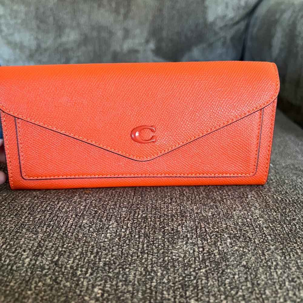 Coach sun orange slim wallet